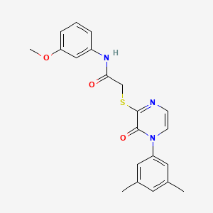 molecular formula C21H21N3O3S B2657820 2-[4-(3,5-二甲苯基)-3-氧代吡嗪-2-基]硫代基-N-(3-甲氧基苯基)乙酰胺 CAS No. 895107-93-4