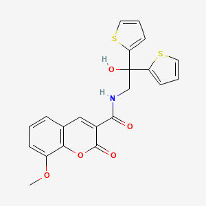 molecular formula C21H17NO5S2 B2657822 N-(2-hydroxy-2,2-di(thiophen-2-yl)ethyl)-8-methoxy-2-oxo-2H-chromene-3-carboxamide CAS No. 2034573-86-7