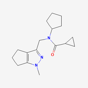 molecular formula C17H25N3O B2657823 N-环戊基-N-((1-甲基-1,4,5,6-四氢环戊[c]吡唑-3-基)甲基)环丙烷甲酰胺 CAS No. 2034264-18-9