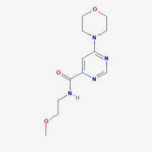 molecular formula C12H18N4O3 B2657831 N-(2-甲氧基乙基)-6-吗啉代嘧啶-4-甲酰胺 CAS No. 1909630-20-1