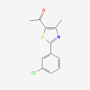 molecular formula C12H10ClNOS B2657836 1-[2-(3-氯苯基)-4-甲基-1,3-噻唑-5-基]乙酮 CAS No. 672950-22-0