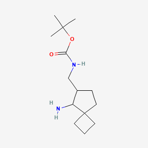 molecular formula C14H26N2O2 B2657842 tert-butyl N-({5-aminospiro[3.4]octan-6-yl}methyl)carbamate CAS No. 2241139-39-7