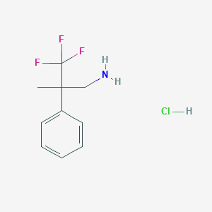 molecular formula C10H13ClF3N B2657845 3,3,3-Trifluoro-2-methyl-2-phenylpropan-1-amine;hydrochloride CAS No. 2411223-72-6