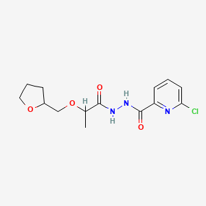 molecular formula C14H18ClN3O4 B2657846 6-chloro-N'-{2-[(oxolan-2-yl)methoxy]propanoyl}pyridine-2-carbohydrazide CAS No. 2094465-41-3