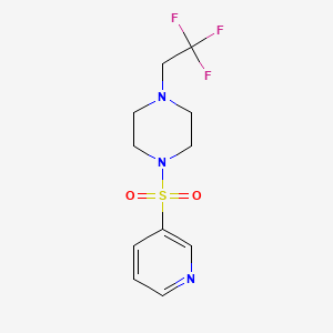 molecular formula C11H14F3N3O2S B2657848 1-(吡啶-3-基磺酰基)-4-(2,2,2-三氟乙基)哌嗪 CAS No. 1206996-57-7