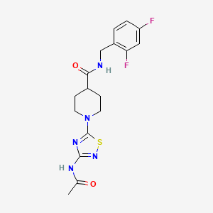 1-[3-(acetylamino)-1,2,4-thiadiazol-5-yl]-N~4~-(2,4-difluorobenzyl)-4-piperidinecarboxamide