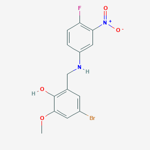 molecular formula C14H12BrFN2O4 B2657853 4-Bromo-2-{[(4-fluoro-3-nitrophenyl)amino]methyl}-6-methoxyphenol CAS No. 329059-05-4