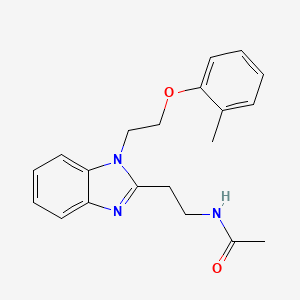 molecular formula C20H23N3O2 B2657862 N-(2-{1-[2-(2-methylphenoxy)ethyl]benzimidazol-2-yl}ethyl)acetamide CAS No. 838903-49-4