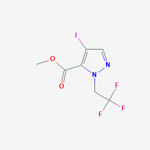 molecular formula C7H6F3IN2O2 B2657869 methyl 4-iodo-1-(2,2,2-trifluoroethyl)-1H-pyrazole-5-carboxylate CAS No. 1856046-38-2