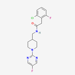 2-(2-chloro-6-fluorophenyl)-N-((1-(5-fluoropyrimidin-2-yl)piperidin-4-yl)methyl)acetamide