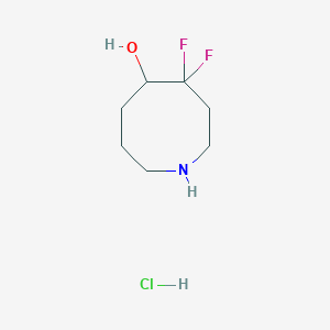 molecular formula C7H14ClF2NO B2657872 4,4-Difluoroazocan-5-ol;hydrochloride CAS No. 2580217-71-4