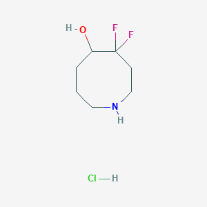 molecular formula C7H14ClF2NO B2657872 4,4-二氟氮杂环戊烷-5-醇；盐酸盐 CAS No. 2580217-71-4