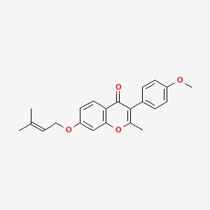 3-(4-methoxyphenyl)-2-methyl-7-((3-methylbut-2-en-1-yl)oxy)-4H-chromen-4-one