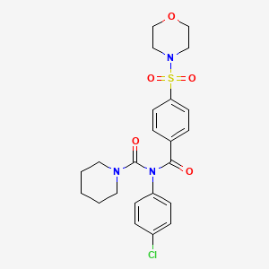 molecular formula C23H26ClN3O5S B2657880 N-(4-chlorophenyl)-N-(4-(morpholinosulfonyl)benzoyl)piperidine-1-carboxamide CAS No. 899755-49-8