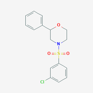 molecular formula C16H16ClNO3S B2657882 4-((3-Chlorophenyl)sulfonyl)-2-phenylmorpholine CAS No. 954071-97-7