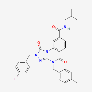 molecular formula C29H28FN5O3 B2657884 2-(4-fluorobenzyl)-N-isobutyl-4-(4-methylbenzyl)-1,5-dioxo-1,2,4,5-tetrahydro-[1,2,4]triazolo[4,3-a]quinazoline-8-carboxamide CAS No. 1223985-09-8