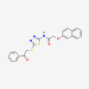 2-(naphthalen-2-yloxy)-N-(5-((2-oxo-2-phenylethyl)thio)-1,3,4-thiadiazol-2-yl)acetamide