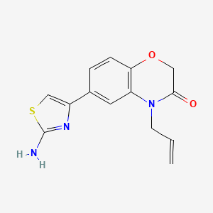 molecular formula C14H13N3O2S B2657892 4-Allyl-6-(2-aminothiazol-4-yl)-2H-benzo[b][1,4]oxazin-3(4H)-one CAS No. 927965-59-1