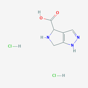 molecular formula C6H9Cl2N3O2 B2657900 2,4,5,6-Tetrahydropyrrolo[3,4-c]pyrazole-4-carboxylic acid dihydrochloride CAS No. 2155852-41-6