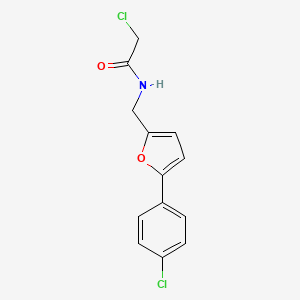 molecular formula C13H11Cl2NO2 B2657901 2-chloro-N-{[5-(4-chlorophenyl)-2-furyl]methyl}acetamide CAS No. 851814-17-0