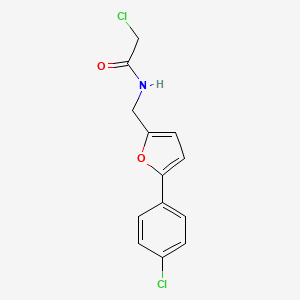 molecular formula C13H11Cl2NO2 B2657901 2-氯-N-{[5-(4-氯苯基)-2-呋喃基]甲基}乙酰胺 CAS No. 851814-17-0