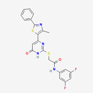 molecular formula C22H16F2N4O2S2 B2657903 6-[5-(3-bromophenyl)-1,2,4-oxadiazol-3-yl]-4-ethyl-2H-1,4-benzoxazin-3(4H)-one CAS No. 1116006-88-2
