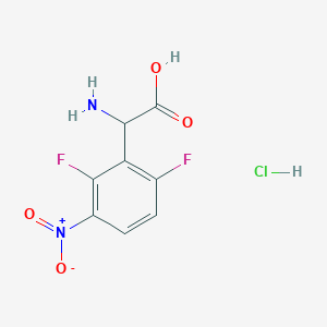 molecular formula C8H7ClF2N2O4 B2657905 2-Amino-2-(2,6-difluoro-3-nitrophenyl)acetic acid;hydrochloride CAS No. 2551116-29-9