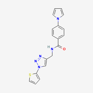 4-(1H-pyrrol-1-yl)-N-((1-(thiophen-2-yl)-1H-1,2,3-triazol-4-yl)methyl)benzamide