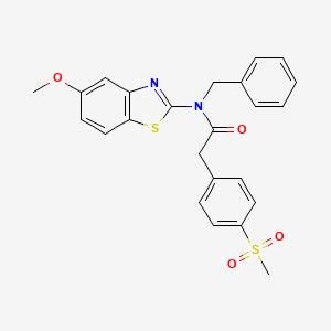 molecular formula C24H22N2O4S2 B2657910 N-benzyl-N-(5-methoxybenzo[d]thiazol-2-yl)-2-(4-(methylsulfonyl)phenyl)acetamide CAS No. 941884-15-7