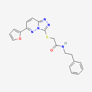 molecular formula C19H17N5O2S B2657913 2-((6-(furan-2-yl)-[1,2,4]triazolo[4,3-b]pyridazin-3-yl)thio)-N-phenethylacetamide CAS No. 894067-37-9