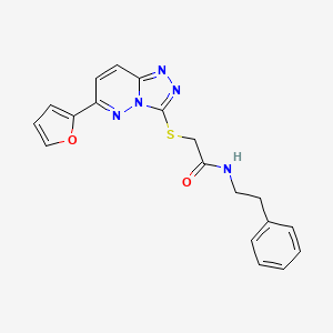 molecular formula C19H17N5O2S B2657913 2-((6-(呋喃-2-基)-[1,2,4]三唑并[4,3-b]哒嗪-3-基)硫代)-N-苯乙基乙酰胺 CAS No. 894067-37-9