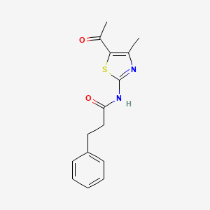 molecular formula C15H16N2O2S B2657916 N-(5-Acetyl-4-methyl-thiazol-2-yl)-3-phenyl-propionamide CAS No. 354996-85-3