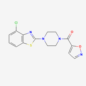 molecular formula C15H13ClN4O2S B2657919 (4-(4-Chlorobenzo[d]thiazol-2-yl)piperazin-1-yl)(isoxazol-5-yl)methanone CAS No. 941913-92-4
