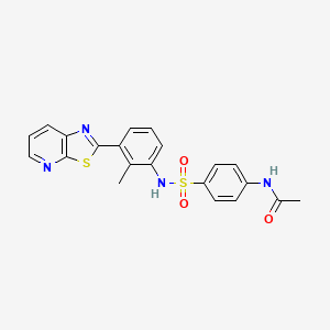 N-(4-(N-(2-methyl-3-(thiazolo[5,4-b]pyridin-2-yl)phenyl)sulfamoyl)phenyl)acetamide