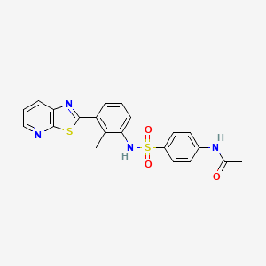 molecular formula C21H18N4O3S2 B2657928 N-(4-(N-(2-甲基-3-(噻唑并[5,4-b]吡啶-2-基)苯基)磺酰胺)苯基)乙酰胺 CAS No. 863595-10-2