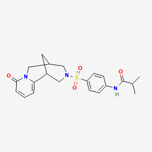 molecular formula C21H25N3O4S B2657929 N-(4-((8-oxo-5,6-dihydro-1H-1,5-methanopyrido[1,2-a][1,5]diazocin-3(2H,4H,8H)-yl)sulfonyl)phenyl)isobutyramide CAS No. 681269-94-3