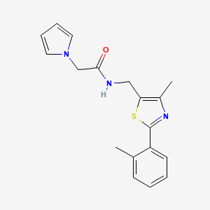 molecular formula C18H19N3OS B2657937 N-((4-甲基-2-(邻甲苯基)噻唑-5-基)甲基)-2-(1H-吡咯-1-基)乙酰胺 CAS No. 1448066-20-3