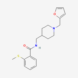 molecular formula C19H24N2O2S B2657953 N-((1-(furan-2-ylmethyl)piperidin-4-yl)methyl)-2-(methylthio)benzamide CAS No. 1211681-29-6