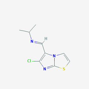 molecular formula C9H10ClN3S B2657959 N-((6-chloroimidazo(2,1-b)(1,3)thiazol-5-yl)methylene)-2-propanamine CAS No. 477851-57-3