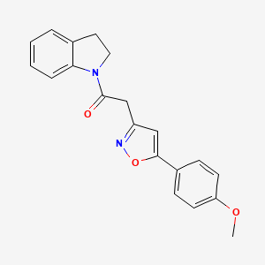molecular formula C20H18N2O3 B2657960 1-(吲哚-1-基)-2-(5-(4-甲氧基苯基)异恶唑-3-基)乙酮 CAS No. 953205-58-8
