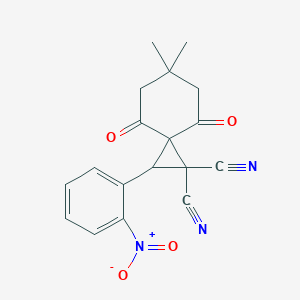 molecular formula C18H15N3O4 B2657961 6,6-Dimethyl-2-(2-nitrophenyl)-4,8-dioxospiro[2.5]octane-1,1-dicarbonitrile CAS No. 478041-15-5
