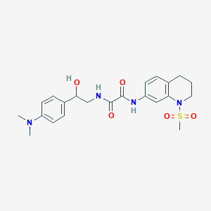 molecular formula C22H28N4O5S B2657962 N1-(2-(4-(dimethylamino)phenyl)-2-hydroxyethyl)-N2-(1-(methylsulfonyl)-1,2,3,4-tetrahydroquinolin-7-yl)oxalamide CAS No. 1421456-58-7