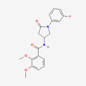 molecular formula C19H19FN2O4 B2657968 N-(1-(3-fluorophenyl)-5-oxopyrrolidin-3-yl)-2,3-dimethoxybenzamide CAS No. 887463-23-2