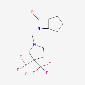 molecular formula C13H16F6N2O B2657971 6-{[3,3-Bis(trifluoromethyl)pyrrolidin-1-yl]methyl}-6-azabicyclo[3.2.0]heptan-7-one CAS No. 1795185-71-5