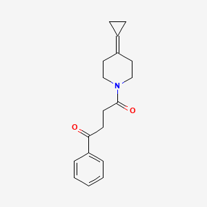 molecular formula C18H21NO2 B2657972 1-(4-Cyclopropylidenepiperidin-1-yl)-4-phenylbutane-1,4-dione CAS No. 2097913-71-6