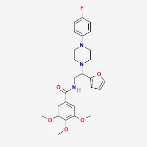 molecular formula C26H30FN3O5 B2657978 N-(2-(4-(4-fluorophenyl)piperazin-1-yl)-2-(furan-2-yl)ethyl)-3,4,5-trimethoxybenzamide CAS No. 877632-16-1
