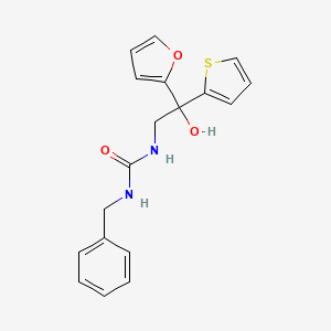 molecular formula C18H18N2O3S B2657985 1-Benzyl-3-(2-(furan-2-yl)-2-hydroxy-2-(thiophen-2-yl)ethyl)urea CAS No. 1903244-15-4