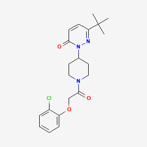 molecular formula C21H26ClN3O3 B2657987 6-Tert-butyl-2-[1-[2-(2-chlorophenoxy)acetyl]piperidin-4-yl]pyridazin-3-one CAS No. 2309731-70-0