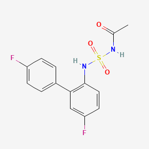 molecular formula C14H12F2N2O3S B2657988 N-{[4-fluoro-2-(4-fluorophenyl)phenyl]sulfamoyl}acetamide CAS No. 1798687-01-0