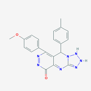 molecular formula C20H17N7O2 B265799 10-(4-methoxyphenyl)-8-(4-methylphenyl)-2,4,5,6,7,11,12-heptazatricyclo[7.4.0.03,7]trideca-1,3,9,11-tetraen-13-one 